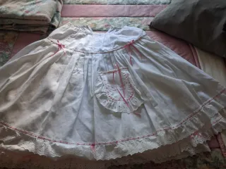 Enagua fallera blanca con detalles rosas