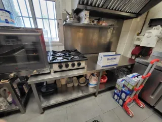 Mesa de acero inoxidable 220x60x73cm