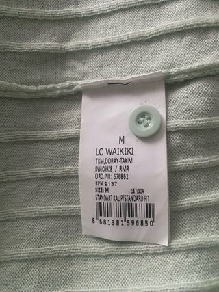 Conjunto punto canalé LC W verde menta