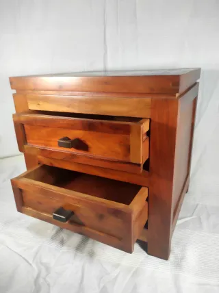 Mesita de noche madera y piedra