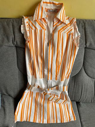 Mono de verano rayas naranja y blanco