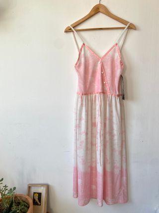 Vestido vintage rosa y blanco