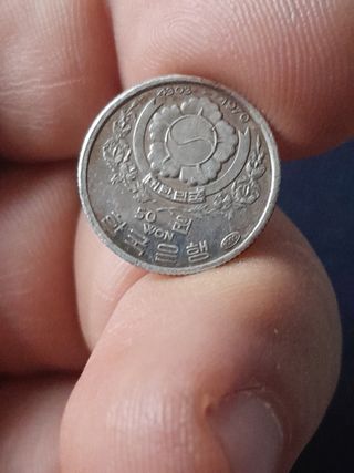 Rara Moneta Corea del Sud 50 Won 1970 Argento