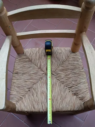 Silla Taburete peques Mimbre y Madera