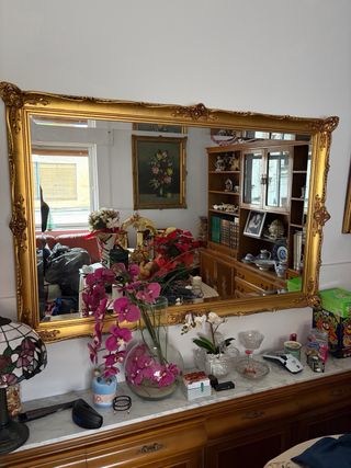 Espejo de Pared Antiguo Dorado