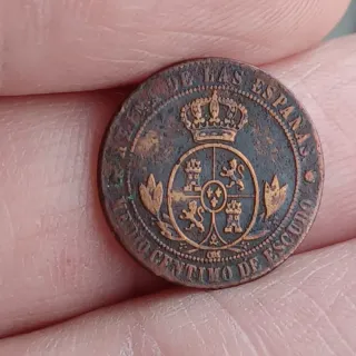 1/2 cto. 1867 Barcelona - Isabel II - Cobre