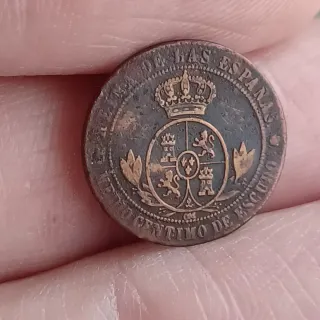 1/2 cto. 1867 Barcelona - Isabel II - Cobre