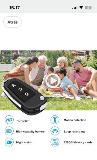 Cámara Espía Coche 1080P HD Mini •PRECINTADA•