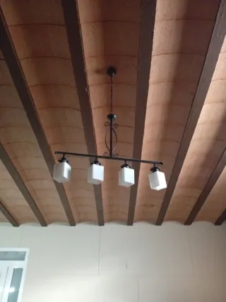 2 Lámparas de techo seminuevas color marrón forja