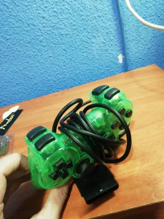Mando PS2 Transparente Verde