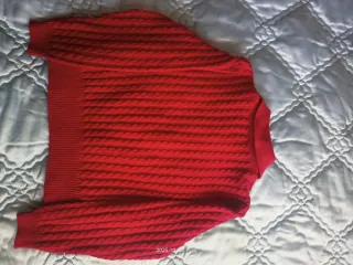 Chaqueta de punto roja con cremallera