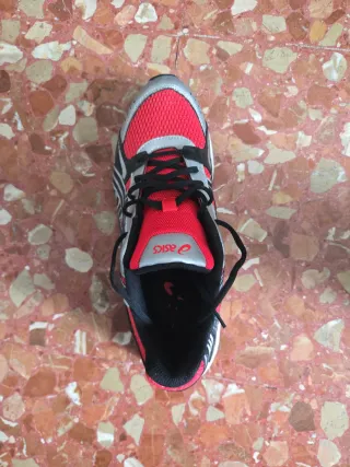 Zapatillas Asics Running Rojas y Plateadas