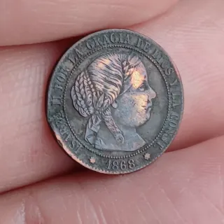 1/2 cto. 1868 Sevilla - Isabel II - Cobre