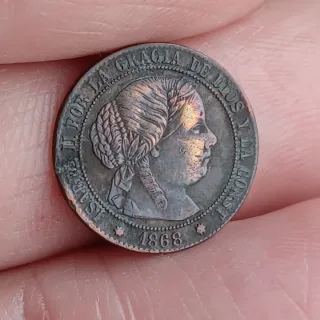 1/2 cto. 1868 Sevilla - Isabel II - Cobre