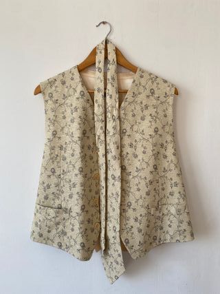 Chaleco y corbata KENZO beige y gris