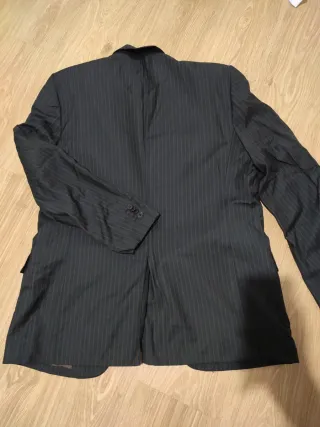 Traje hombre lana marrón raya diplomática Zara T.L