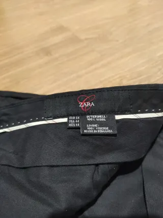 Traje hombre lana marrón raya diplomática Zara T.L