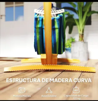 Soporte para hamaca de madera