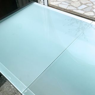 Mesa cristal 250cm oficina/comedor acero