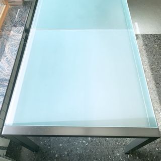 Mesa cristal 250cm oficina/comedor acero