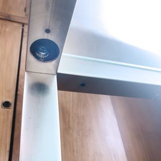 Mesa cristal 250cm oficina/comedor acero