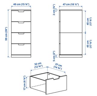 Cómodas blancas de madera y plástico