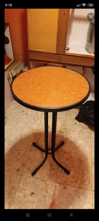 Mesa alta bar/restaurante metal y madera