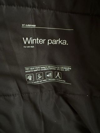 Parka Zara Negra Nueva