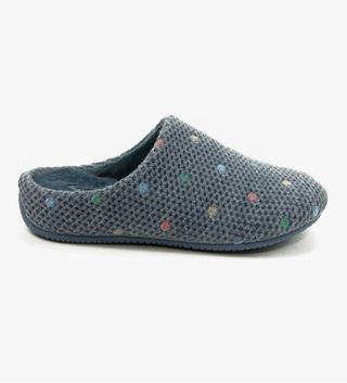 Zapatillas de casa mujer grises lunares