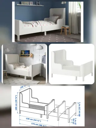 Cama extensible blanca infantil