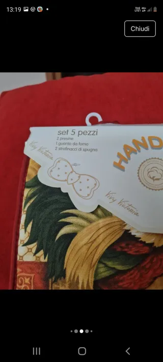 Set cucina 5 pezzi 100% cotone