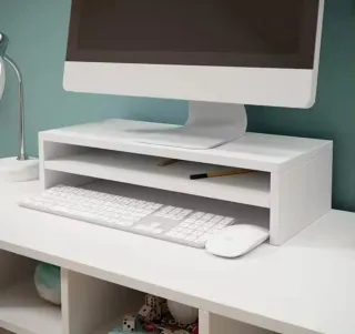 Soporte Monitor Blanco (LISTO PARA MONTAR)