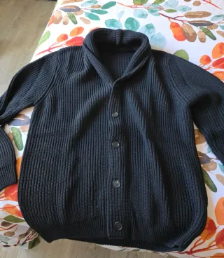 Chaqueta de punto Zara hombre negra