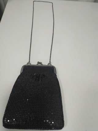 Bolso Fiesta Lentejuelas Negro Cadena