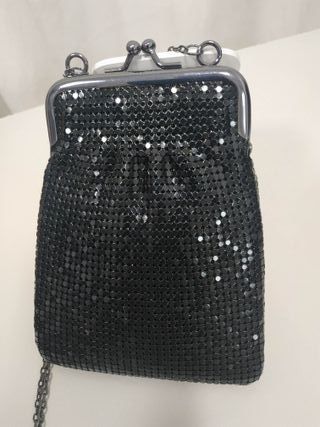 Bolso Fiesta Lentejuelas Negro Cadena