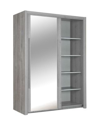Armario CYRUS puertas correderas espejo Roble gris