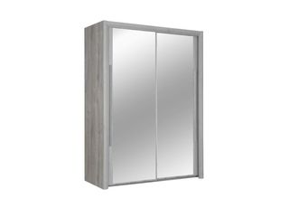 Armario CYRUS puertas correderas espejo Roble gris
