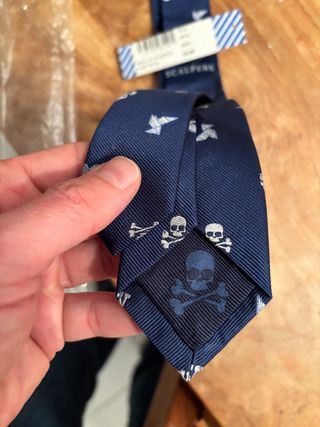 Corbata Scalpers Infantil Azul Calaveras - Nueva!