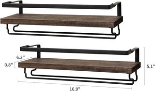 Set 2 botelleros rústicos madera y metal