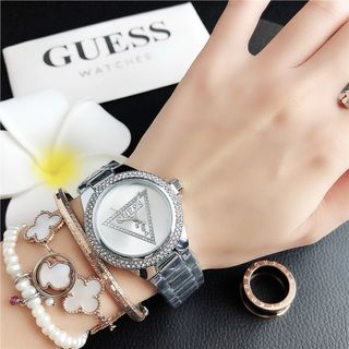 Reloj Guess Mujer Plata y Blanco