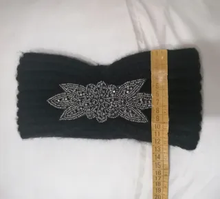 Diadema punto turbante negra pedrería