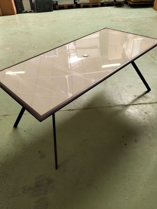 Mesa Acero Cristal Chillvert Palermo 180 x 90 x 73