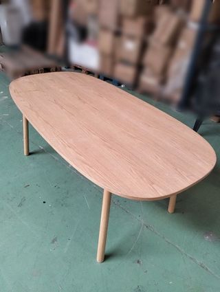 Mesa de Comedor Rectangular con Madera de Fresno