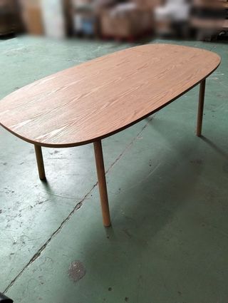 Mesa de Comedor Rectangular con Madera de Fresno