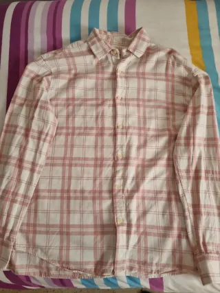 Camisa Pull&Bear cuadros rosa y blanco