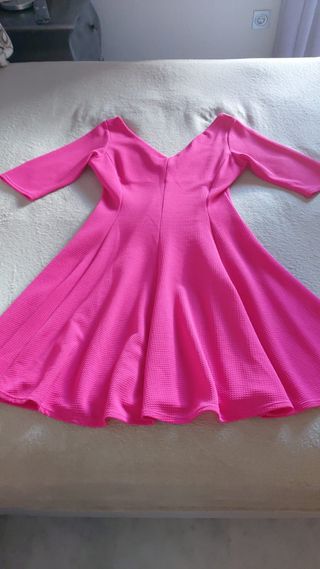 Vestido rosa de manga 3/4
