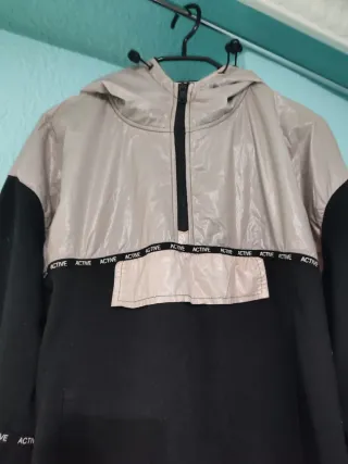 Sudadera Active Negra y Plateada