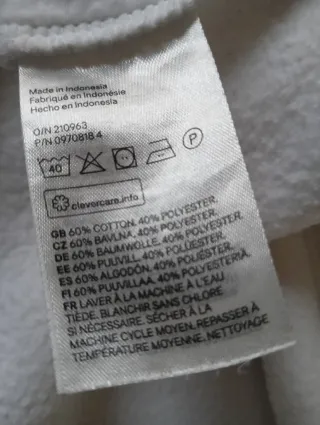 Felpa bianca taglia L oversize