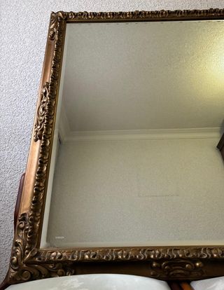 Espejo biselado madera tallada