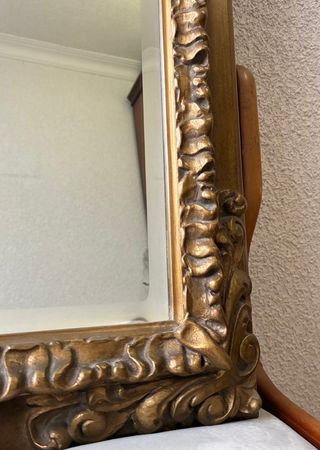 Espejo biselado madera tallada